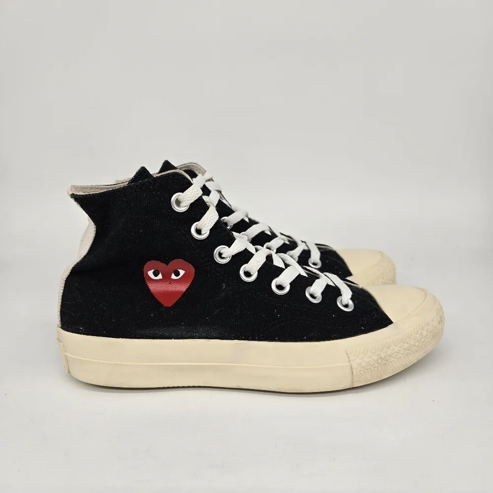 Comme des Garcons x Converse Chuck Taylor All Star Hi Black Shoes Women's Size 6
